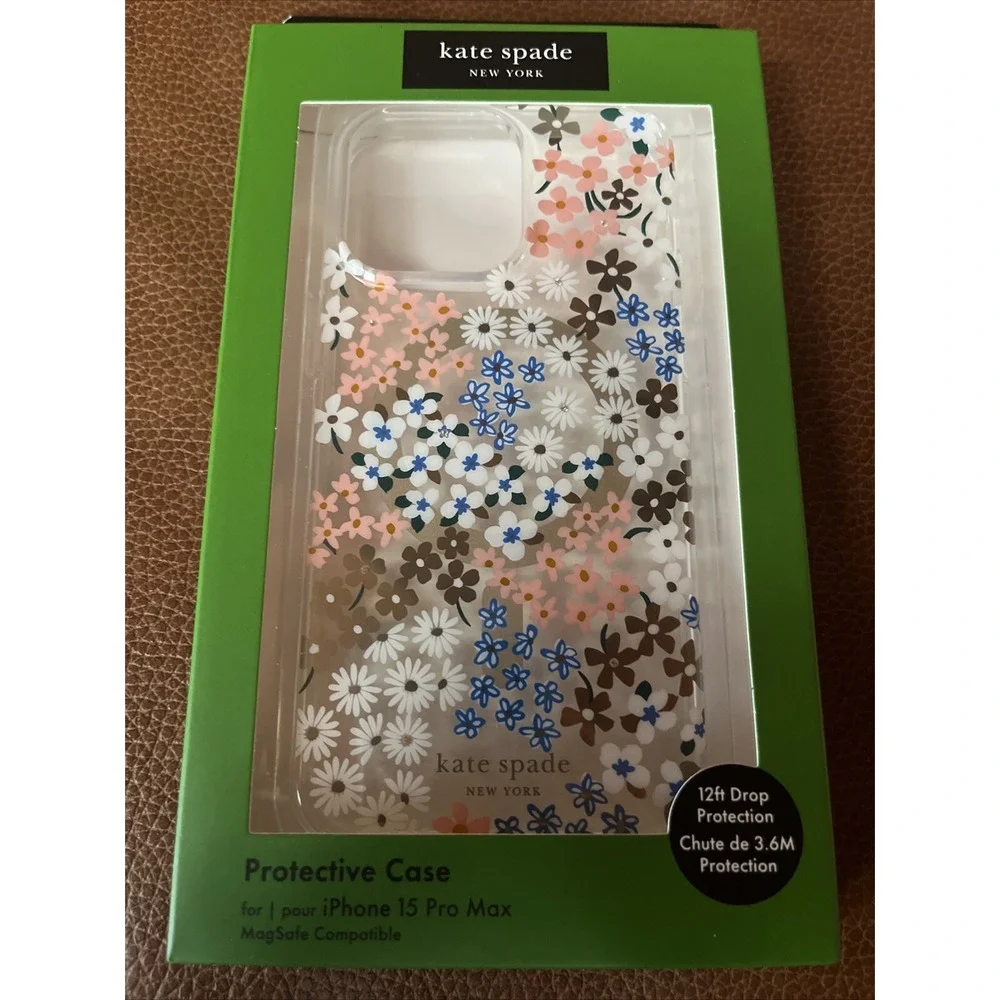 KATE SPADE Protective Case Magsafe For IPHONE 15 PRO MAX Floral White‎ Clear